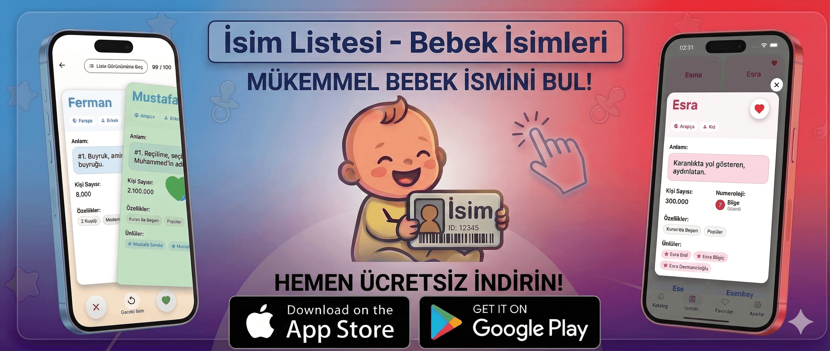 İsim Listesi mobil uygulamasını indir - 12.000+ bebek ismi cebinde